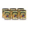 Fancy Steel Meenakari Peacock Design Decorative Glass Set