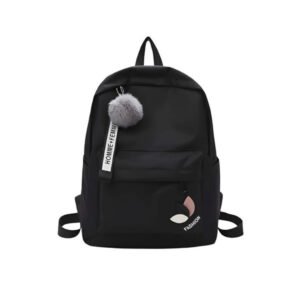 Modish Unisex PU Leather Solid Medium Zipper Backpack