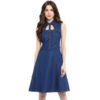 Gorgeous Women's Denim Solid Sleeveless Dress