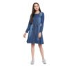 Voguish Women's Denim Washed Regular Sleeves Dress