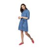 Voguish Women's Denim Solid Roll Up Sleeve Dress