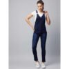 Amazing Women's Denim Lycra Solid Buttoned Dungaree