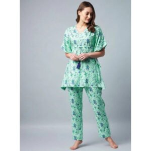 Marvellous Women's Rayon Floral Kaftan Sleeve Night Suit