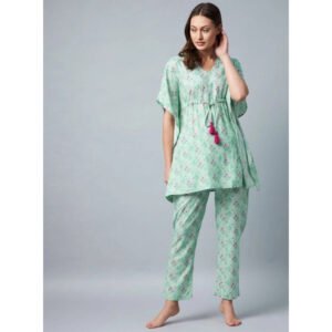 Marvellous Women's Rayon Floral Kaftan Sleeve Night Suit