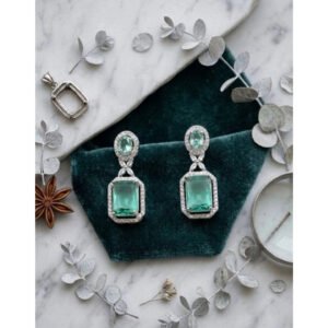 Wonderful Women's Brass Silver Plated Drop Earrings