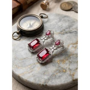Wonderful Women's Brass Silver Plated Drop Earrings