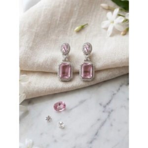 Wonderful Women's Brass Silver Plated Drop Earrings