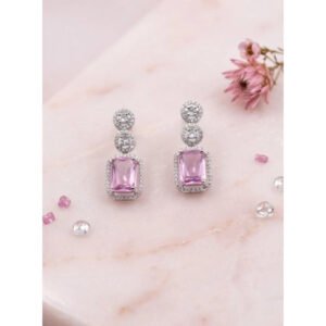 Wonderful Women's Brass Silver Plated Drop Earrings