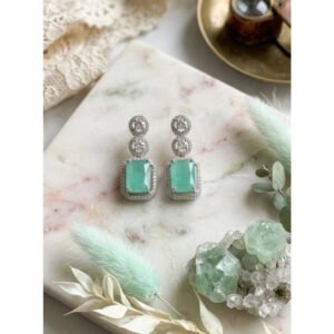 Wonderful Women's Brass Silver Plated Drop Earrings