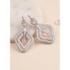 Attractive Women's Brass Silver Plated Drop Earrings