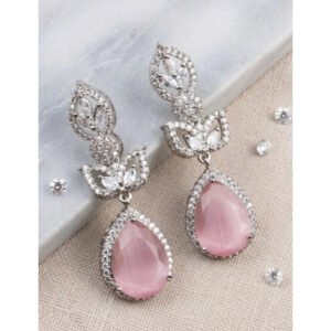 Trendy Women's Brass Silver Plated Drop Earrings