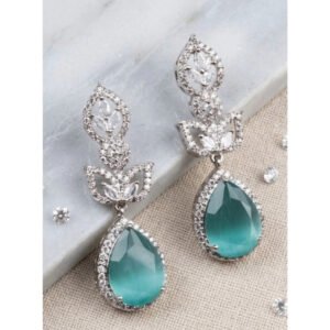 Trendy Women's Brass Silver Plated Drop Earrings