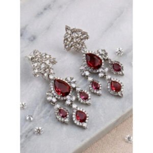 Beautiful Women's Brass Silver Plated Drop Earrings