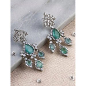 Beautiful Women's Brass Silver Plated Drop Earrings