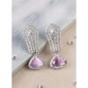 Stunning Women's Brass Silver Plated Drop Earrings