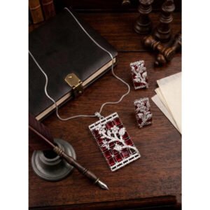 Pretty Women's Brass Silver Plated Pendant Set