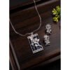 Pretty Women's Brass Silver Plated Pendant Set