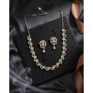Graceful Women's Brass Silver Plated Necklace set