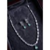 Beautiful Women's Brass Silver Plated Necklace set