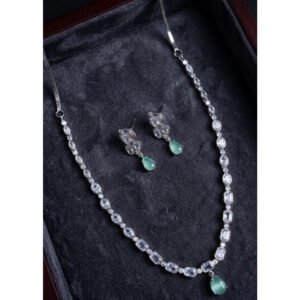 Beautiful Women's Brass Silver Plated Necklace set