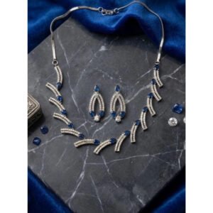 Beautiful Women's Brass Silver Plated Necklace set