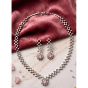 Beautiful Women's Brass Silver Plated Necklace set