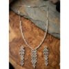 Pretty Women's Brass Silver Plated Necklace set