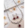 Pretty Women's Brass Silver Plated Necklace set