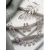 Stylish Women's Brass Silver Plated Necklace set