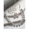 Stylish Women's Brass Silver Plated Necklace set