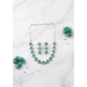 Stylish Women's Brass Silver Plated Necklace set