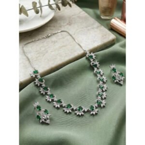 Sensational Women's Brass Silver Plated Necklace set