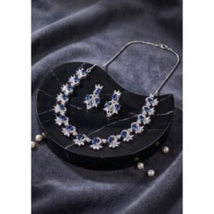 Sensational Women's Brass Silver Plated Necklace set
