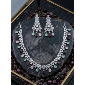 Sensational Women's Brass Silver Plated Necklace set