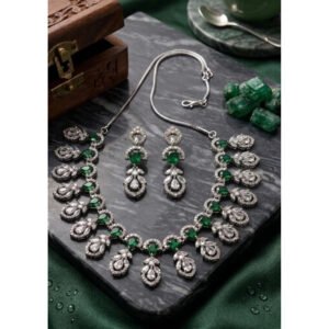Sensational Women's Brass Silver Plated Necklace set