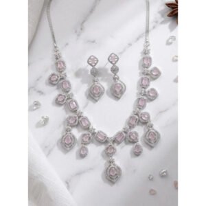 Sensational Women's Brass Silver Plated Necklace set