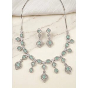 Sensational Women's Brass Silver Plated Necklace set