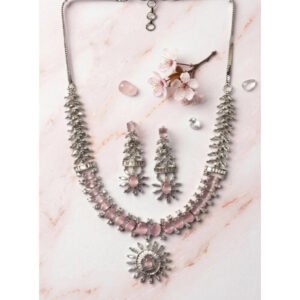 Sensational Women's Brass Silver Plated Necklace set