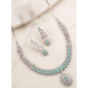 Sensational Women's Brass Silver Plated Necklace set