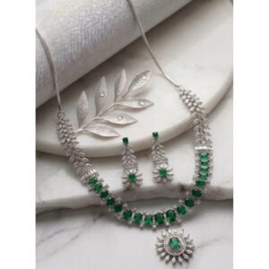 Sensational Women's Brass Silver Plated Necklace set