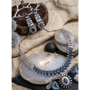 Sensational Women's Brass Silver Plated Necklace set
