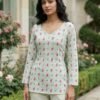 ARIA | Mint Floral Short Kurti