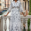 Monochrome Melody Maxi Dress