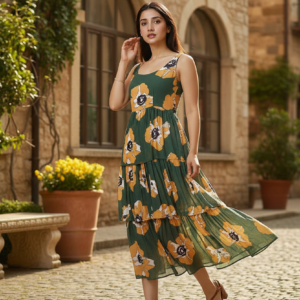 Olive Glow Maxi Dress
