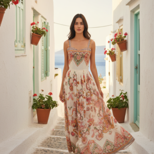 Painted Paisley Maxi Dress