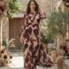 Crimson Noir Maxi Dress