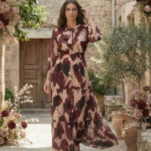 Crimson Noir Maxi Dress