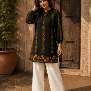 RAAT | Black Garden Short Kurti