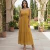 Mustard Yellow Tiered Maxi Dress