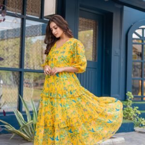 Golden Garden Maxi Dress